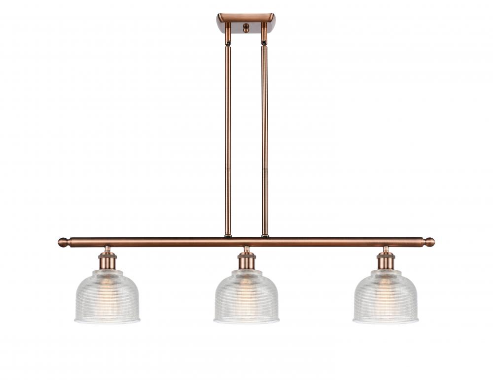 Dayton - 3 Light - 36 inch - Antique Copper - Cord hung - Island Light