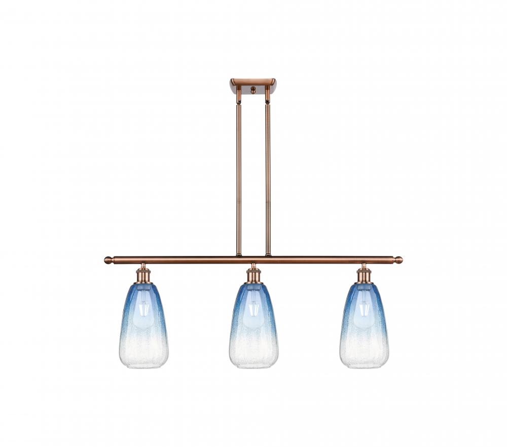 Brookhaven Almond - 3 Light - 36 inch - Antique Copper - Stem Hung - Island Light