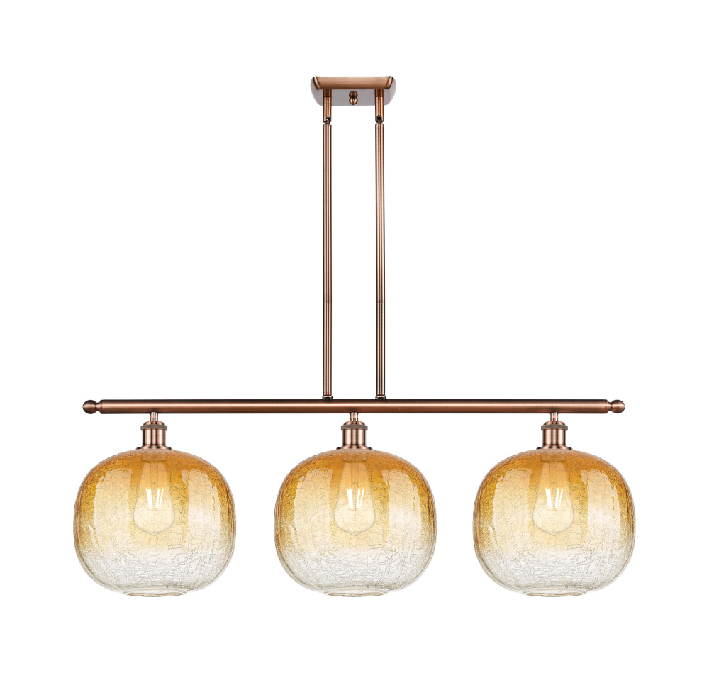 Brookhaven Sphere - 3 Light - 37 inch - Antique Copper - Stem Hung - Island Light