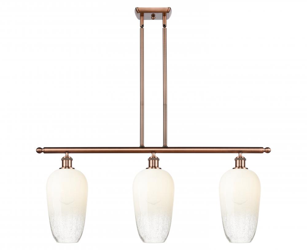 Brookhaven Flute - 3 Light - 36 inch - Antique Copper - Stem Hung - Island Light