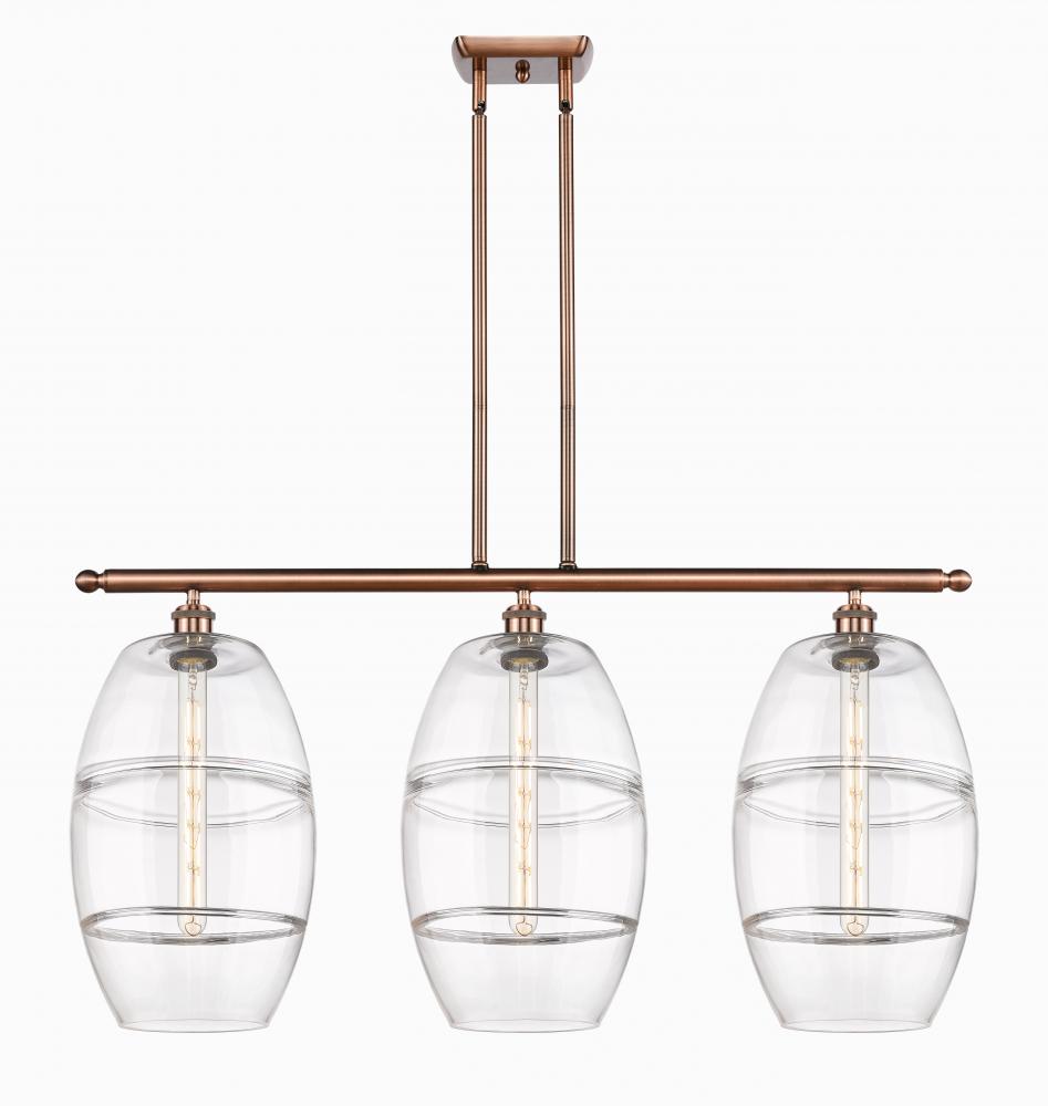 Vaz - 3 Light - 37 inch - Antique Copper - Stem hung - Island Light