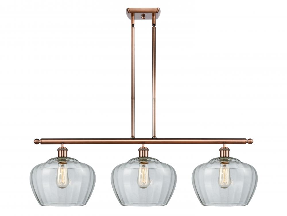 Fenton - 3 Light - 38 inch - Antique Copper - Stem hung - Island Light