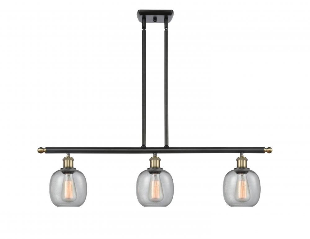 Belfast - 3 Light - 36 inch - Black Antique Brass - Stem hung - Island Light
