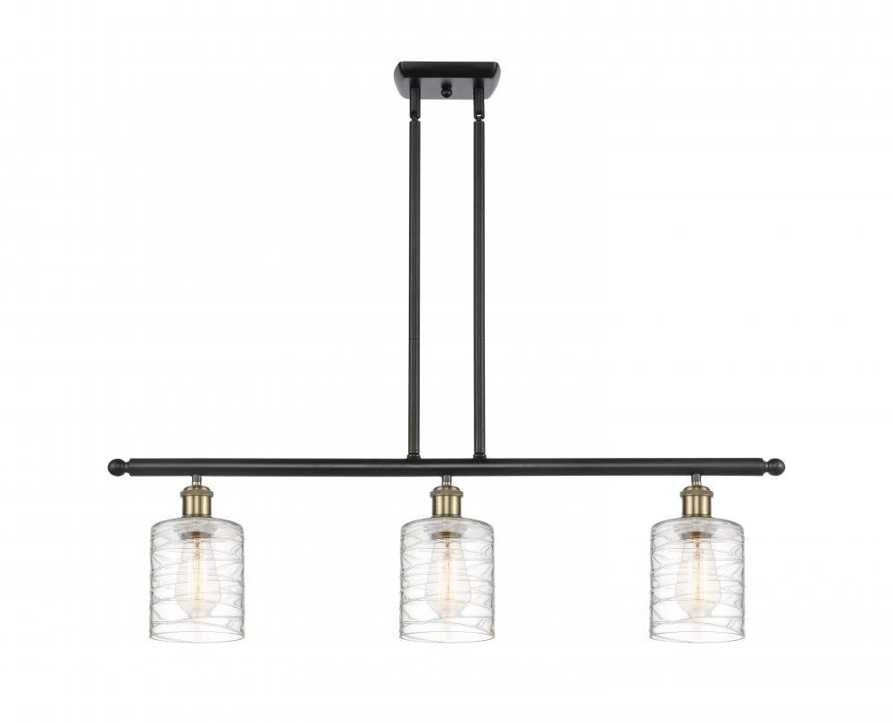 Cobbleskill - 3 Light - 36 inch - Black Antique Brass - Stem hung - Island Light