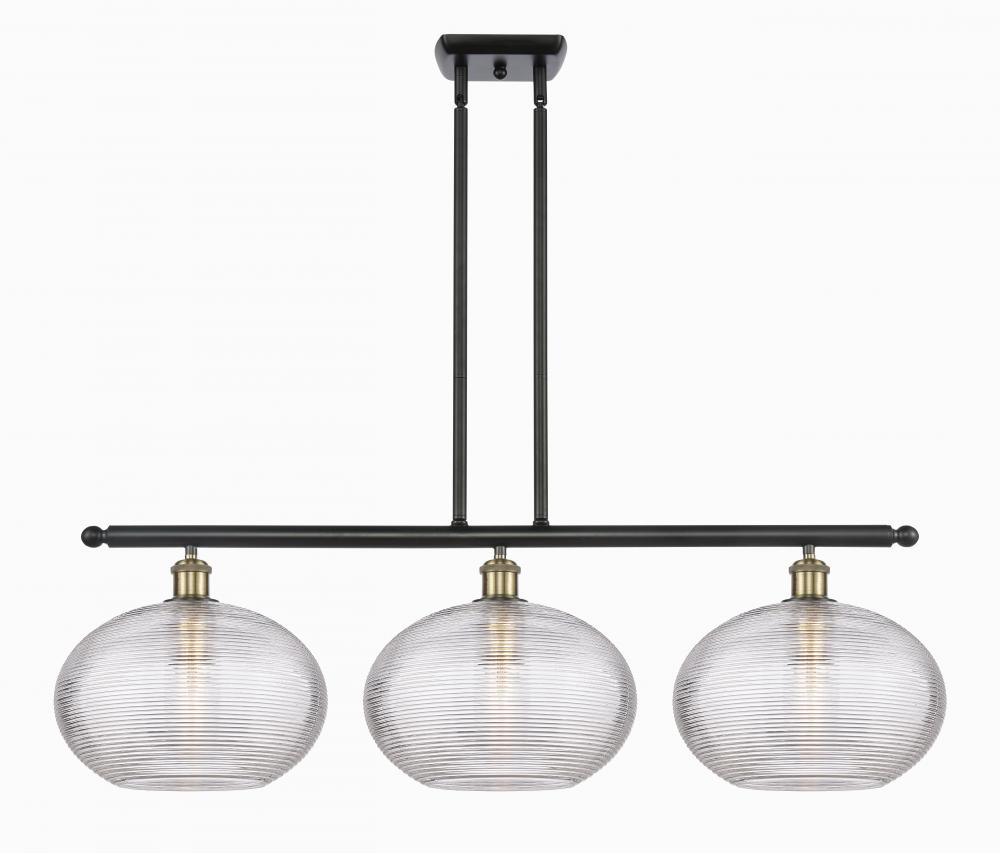 Ithaca - 3 Light - 39 inch - Black Antique Brass - Stem hung - Island Light