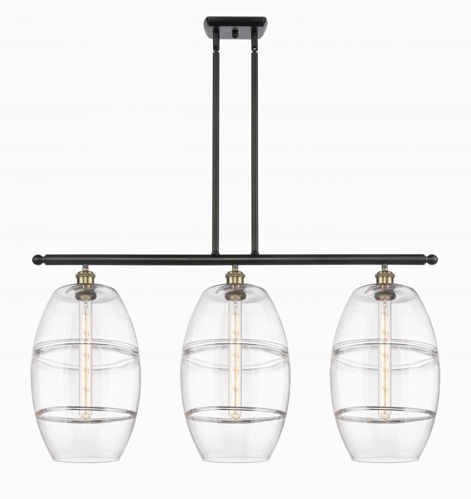 Vaz - 3 Light - 37 inch - Black Antique Brass - Stem hung - Island Light