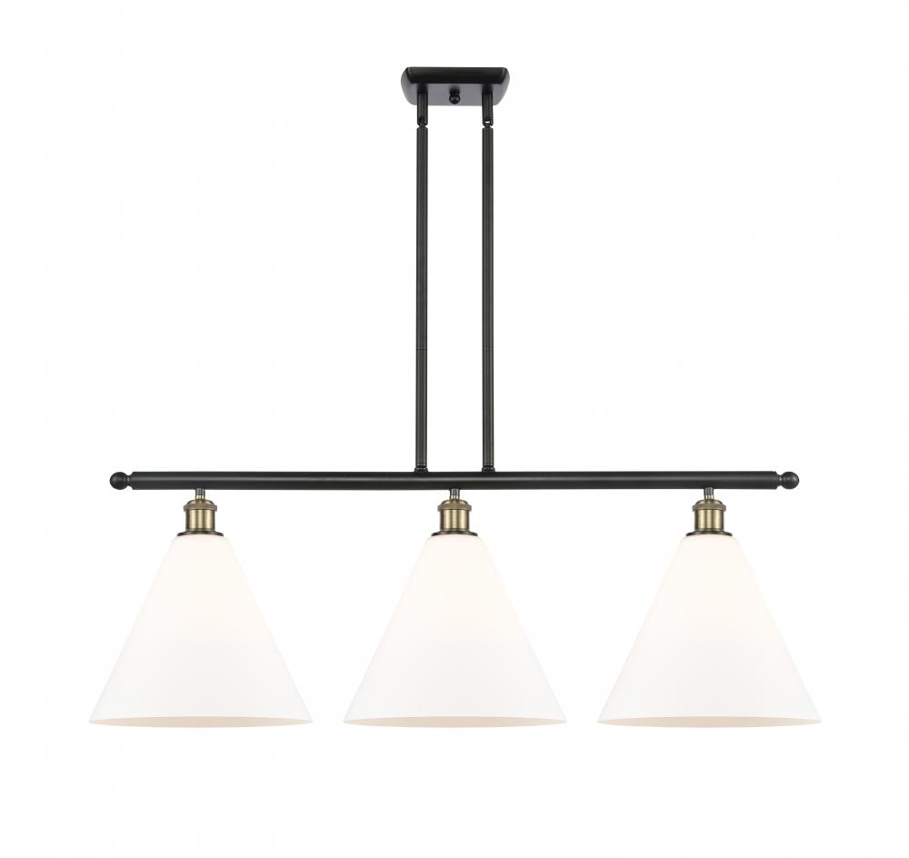 Berkshire - 3 Light - 39 inch - Black Antique Brass - Stem hung - Island Light