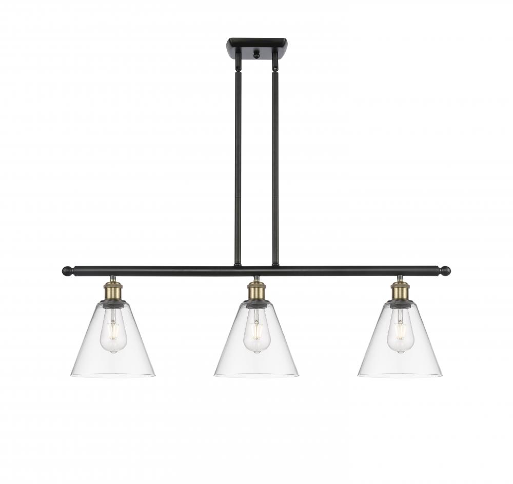 Berkshire - 3 Light - 36 inch - Black Antique Brass - Stem hung - Island Light