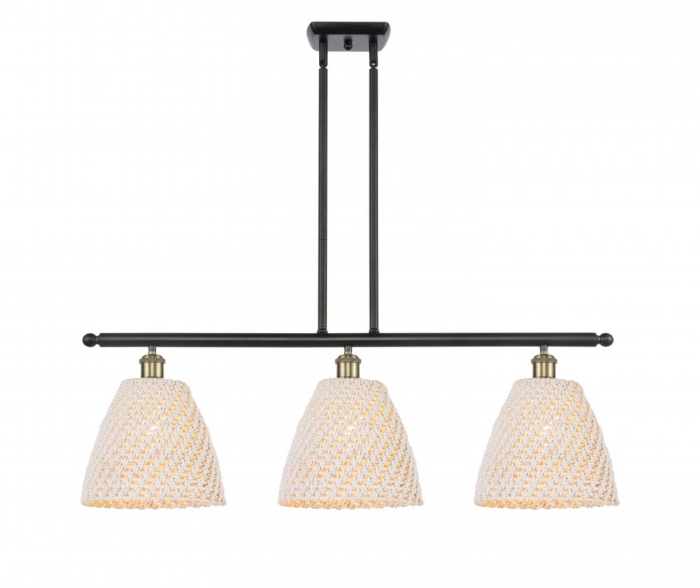 Bristol Natural - 3 Light - 36 inch - Black Antique Brass - Stem Hung - Island Light