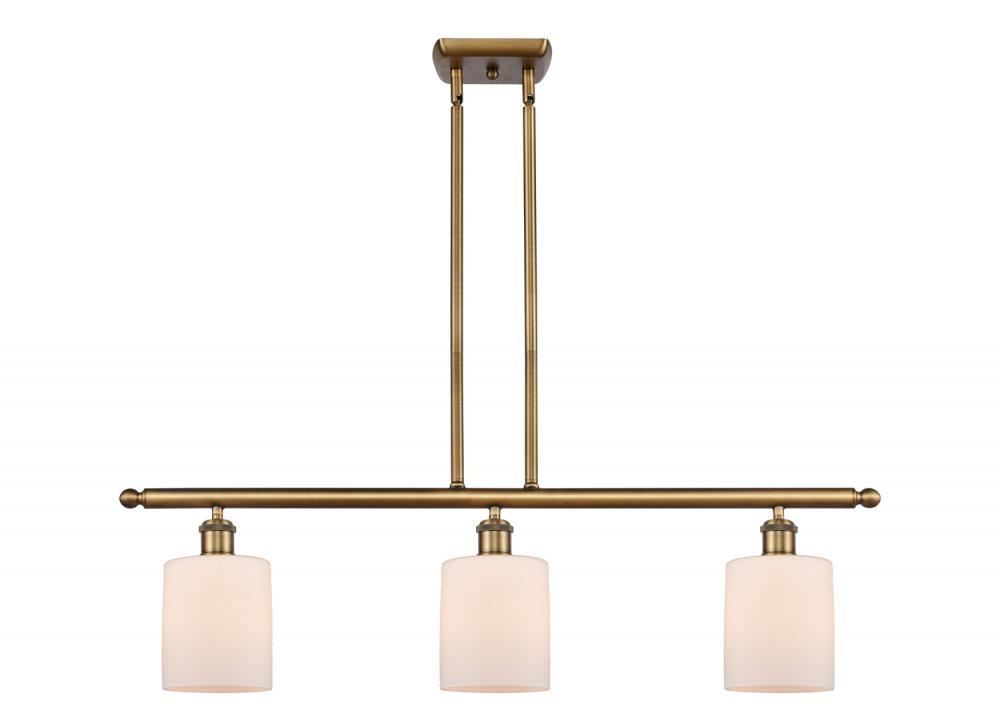 Cobbleskill - 3 Light - 36 inch - Brushed Brass - Stem hung - Island Light