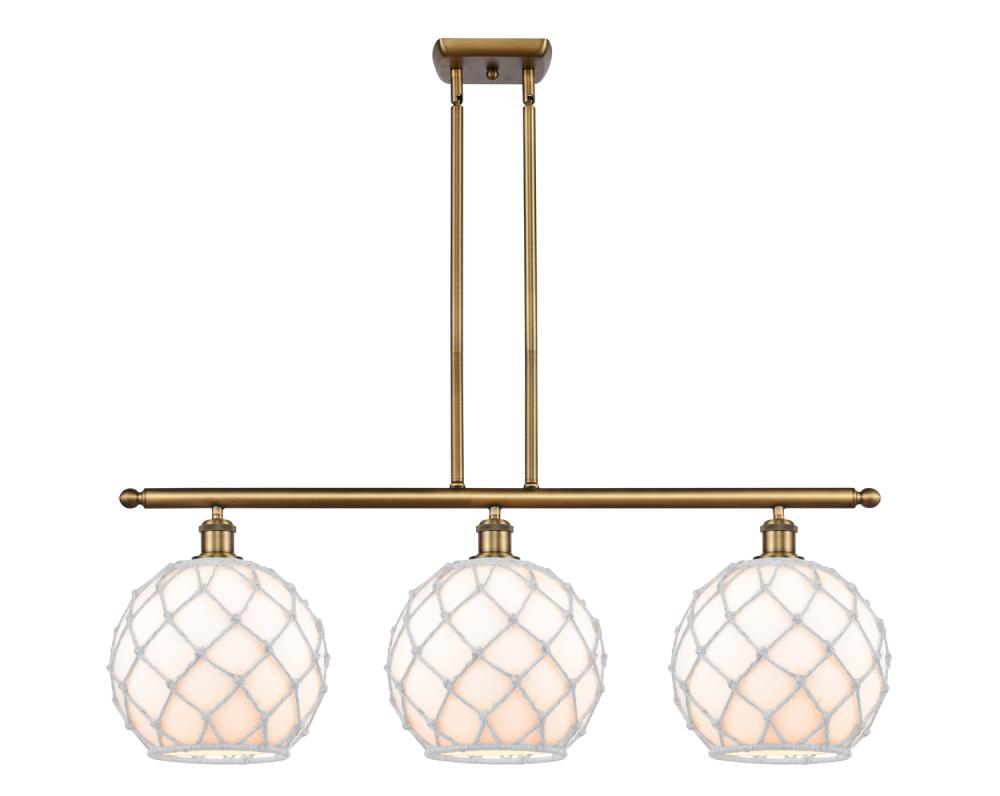 Farmhouse Rope - 3 Light - 37 inch - Brushed Brass - Cord hung - Island Light