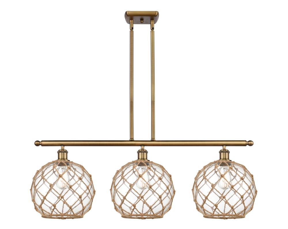 Farmhouse Rope - 3 Light - 37 inch - Brushed Brass - Cord hung - Island Light