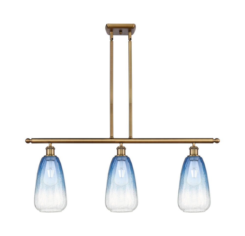 Brookhaven Almond - 3 Light - 36 inch - Brushed Brass - Stem Hung - Island Light