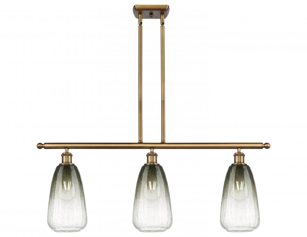 Brookhaven Almond - 3 Light - 36 inch - Brushed Brass - Stem Hung - Island Light