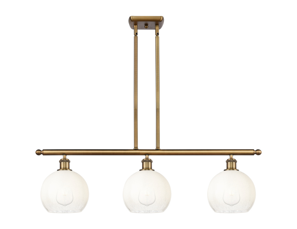 Brookhaven Globe - 3 Light - 36 inch - Brushed Brass - Stem Hung - Island Light