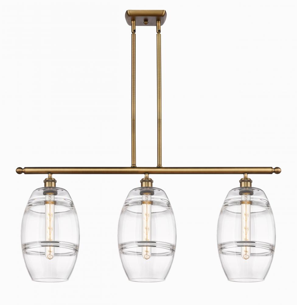 Vaz - 3 Light - 36 inch - Brushed Brass - Stem hung - Island Light