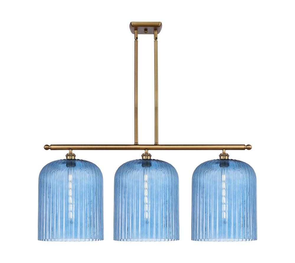 Bridal Veil - 3 Light - 36 inch - Brushed Brass - Stem hung - Island Light