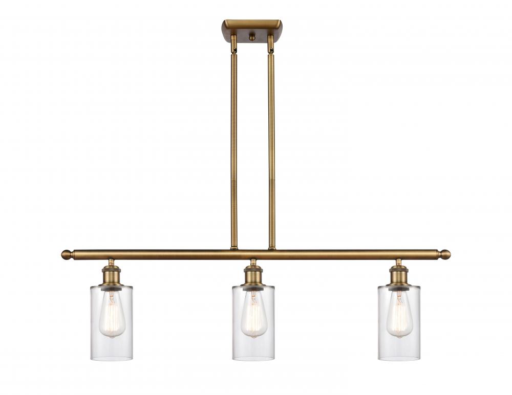 Clymer - 3 Light - 36 inch - Brushed Brass - Cord hung - Island Light