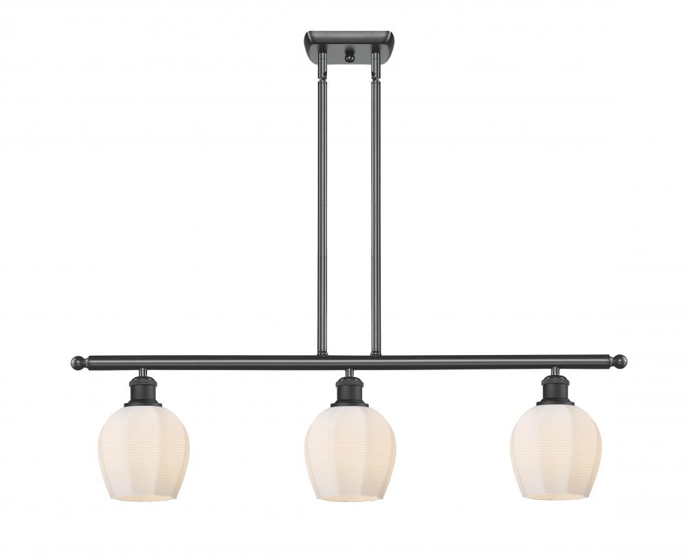 Norfolk - 3 Light - 36 inch - Matte Black - Cord hung - Island Light