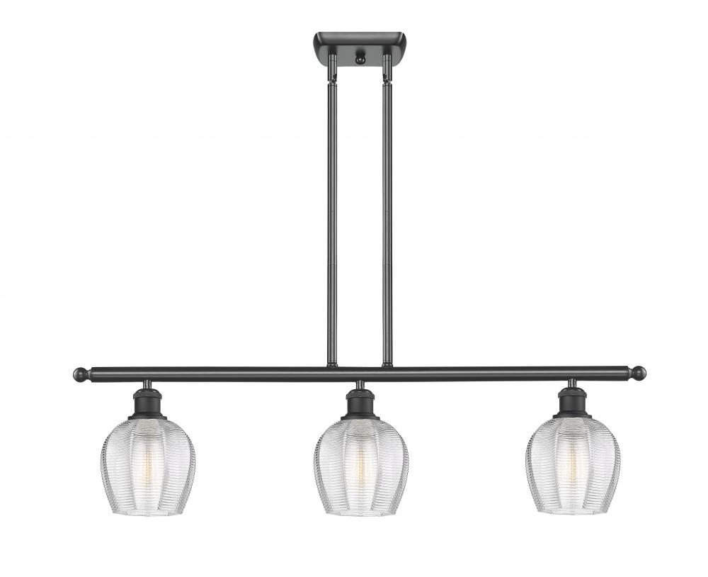 Norfolk - 3 Light - 36 inch - Matte Black - Stem hung - Island Light