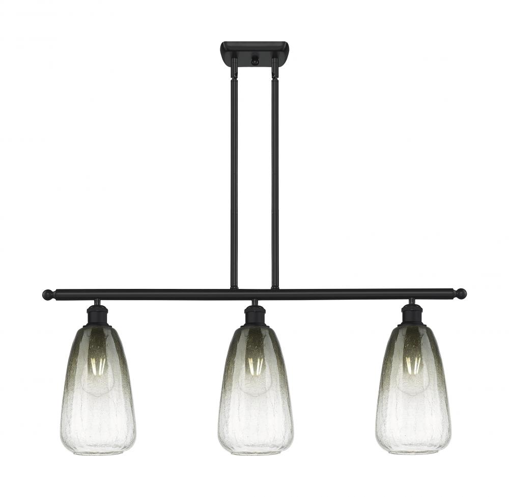 Brookhaven Almond - 3 Light - 36 inch - Matte Black - Stem Hung - Island Light