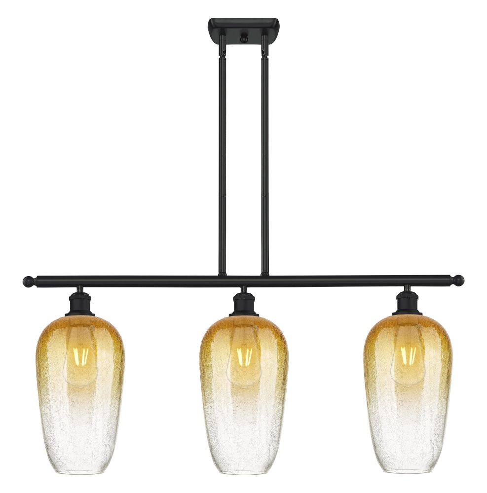 Brookhaven Flute - 3 Light - 36 inch - Matte Black - Stem Hung - Island Light