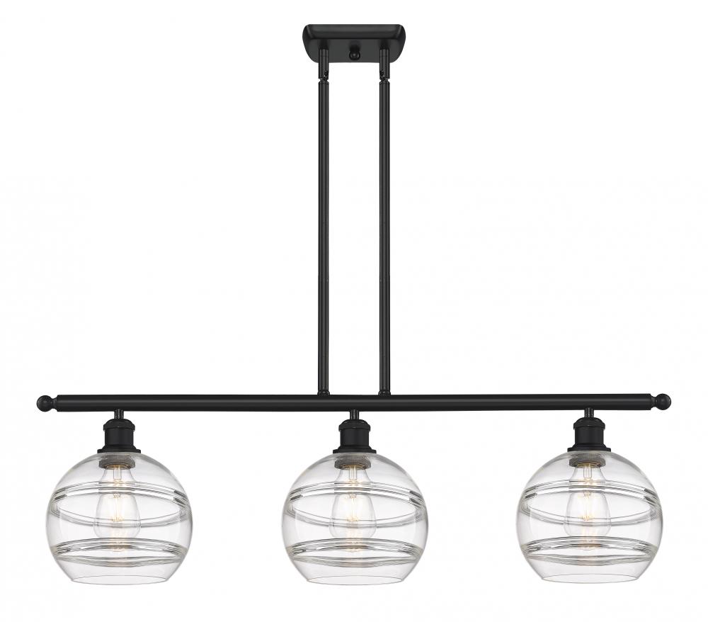 Rochester - 3 Light - 36 inch - Matte Black - Cord hung - Island Light