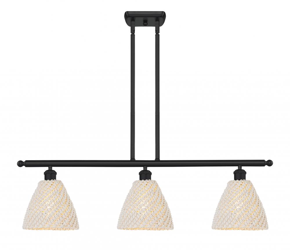Bristol Natural - 4 Light - 48 inch - Matte Black - Cord hung - Island Light