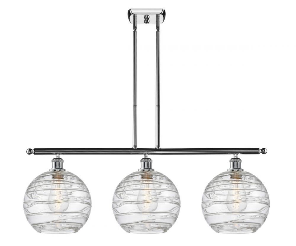 Athens Deco Swirl - 3 Light - 37 inch - Polished Chrome - Stem hung - Island Light