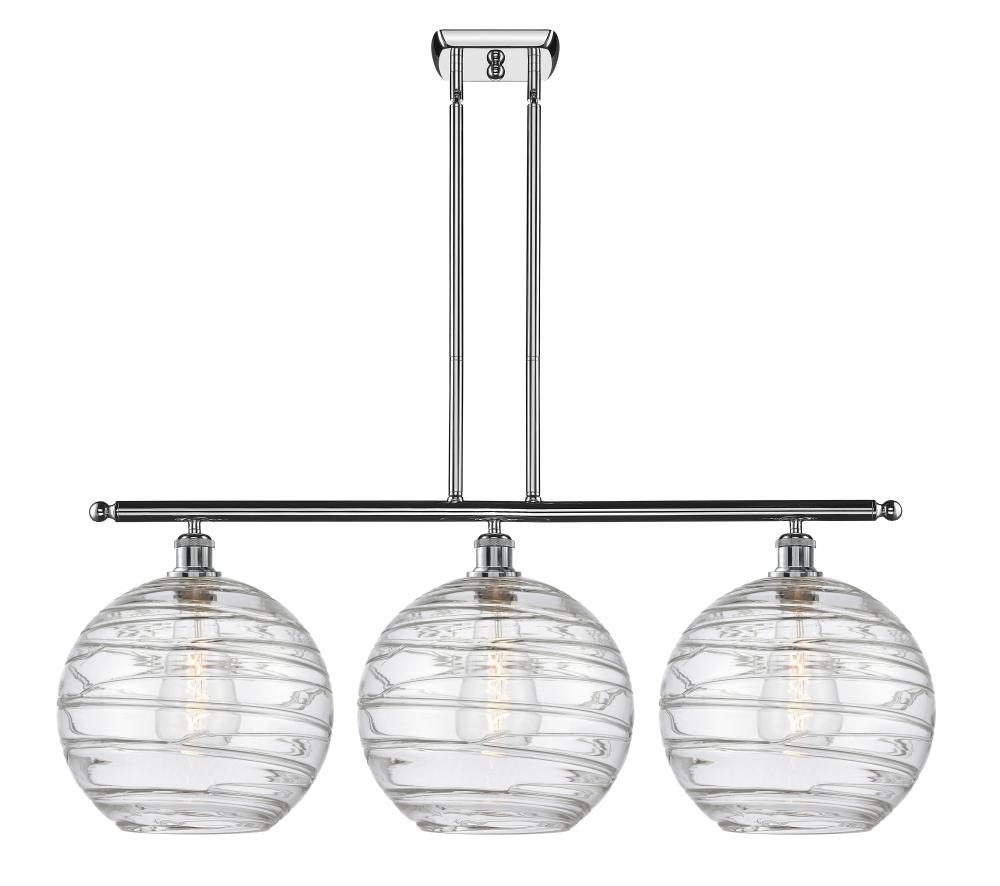 Athens Deco Swirl - 3 Light - 39 inch - Polished Chrome - Stem hung - Island Light