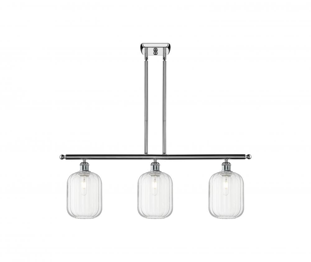 Preston Cylinder - 3 Light - 36 inch - Polished Chrome - Stem Hung - Island Light