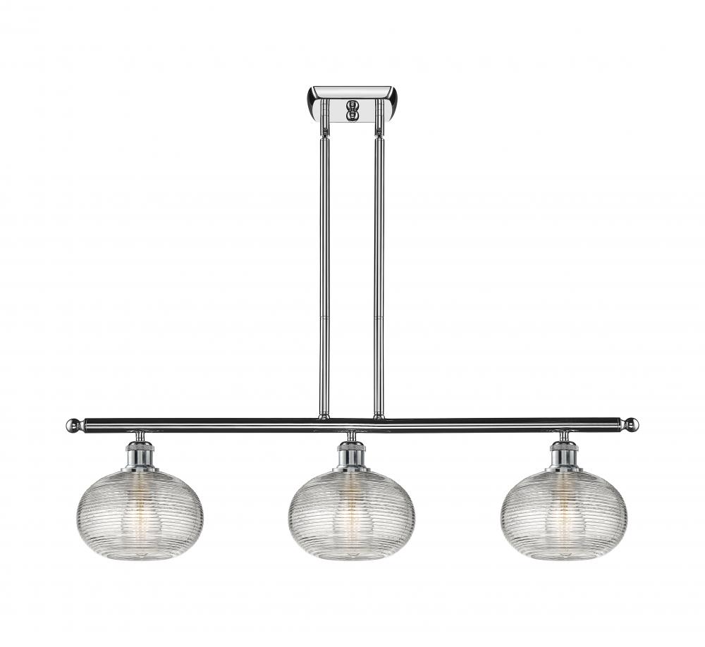 Ithaca - 3 Light - 36 inch - Polished Chrome - Stem hung - Island Light