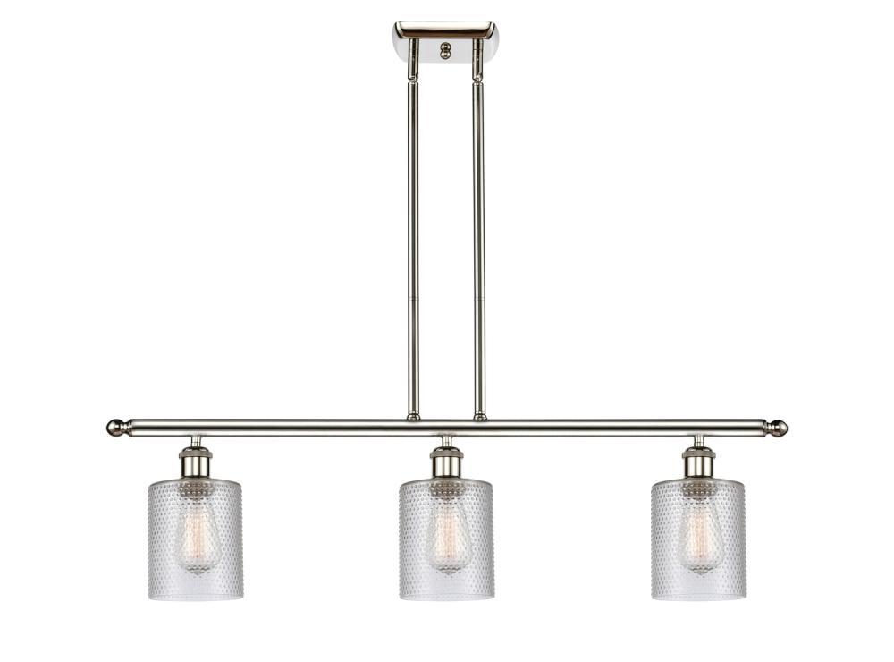Cobbleskill - 3 Light - 36 inch - Polished Nickel - Stem hung - Island Light