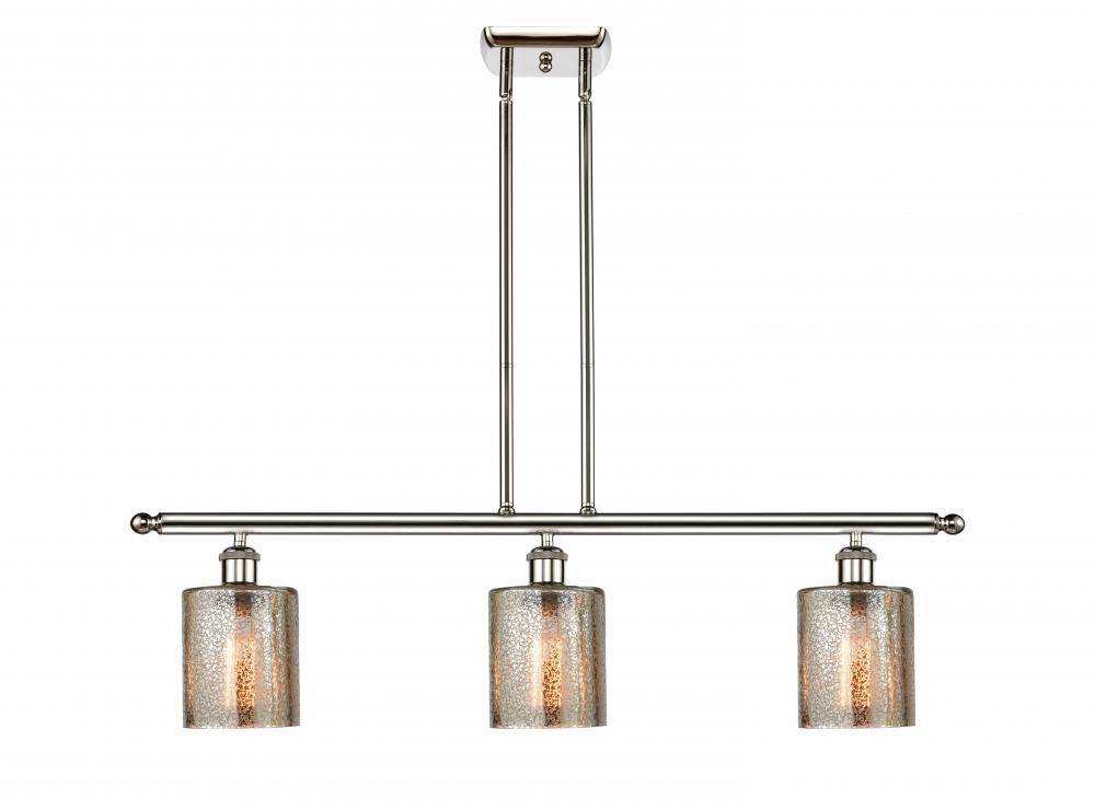 Cobbleskill - 3 Light - 36 inch - Polished Nickel - Stem hung - Island Light