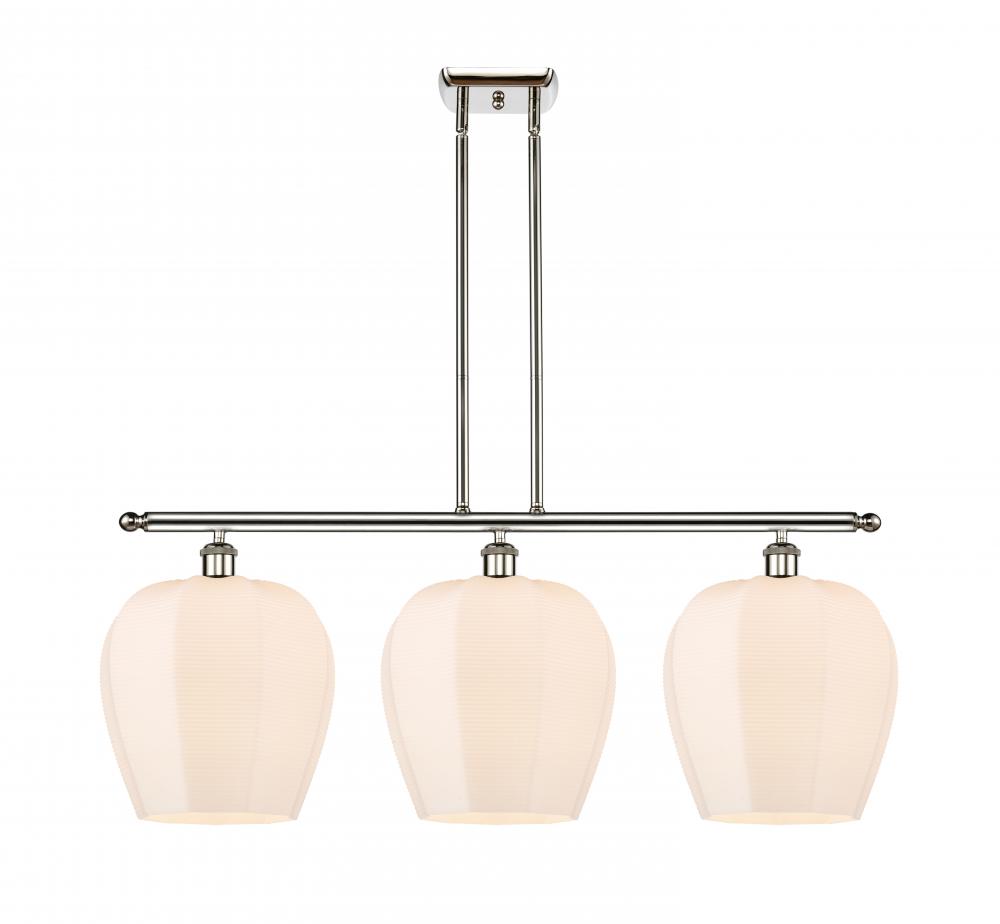 Norfolk - 3 Light - 38 inch - Polished Nickel - Stem hung - Island Light