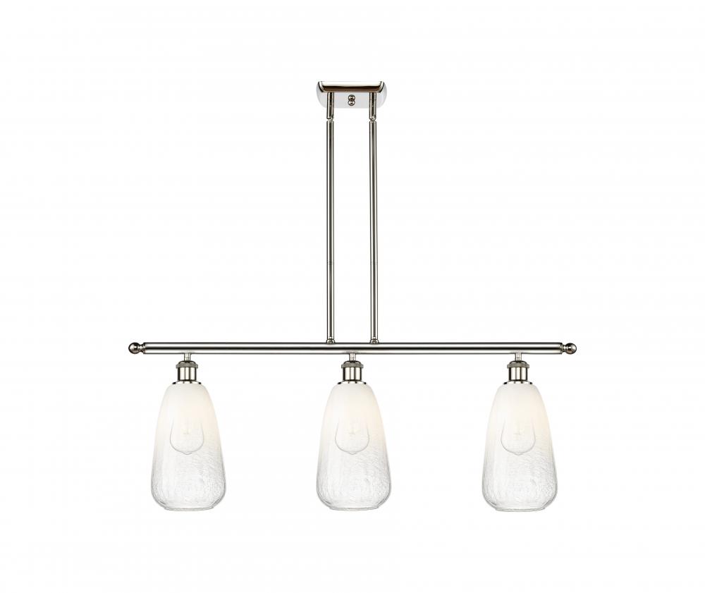 Brookhaven Almond - 3 Light - 36 inch - Polished Nickel - Stem Hung - Island Light