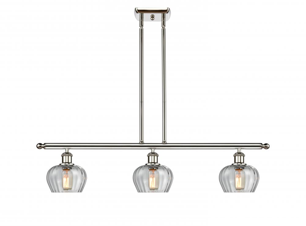 Fenton - 3 Light - 36 inch - Polished Nickel - Stem hung - Island Light