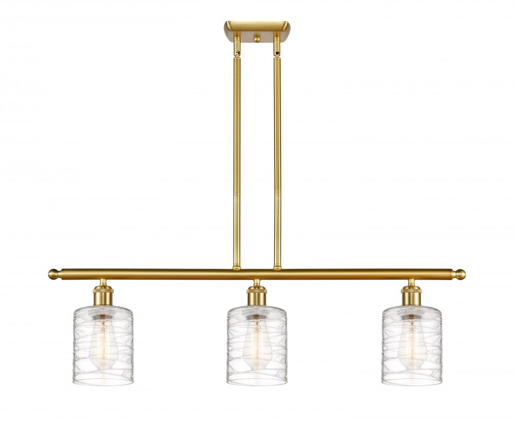 Cobbleskill - 3 Light - 36 inch - Satin Gold - Stem hung - Island Light