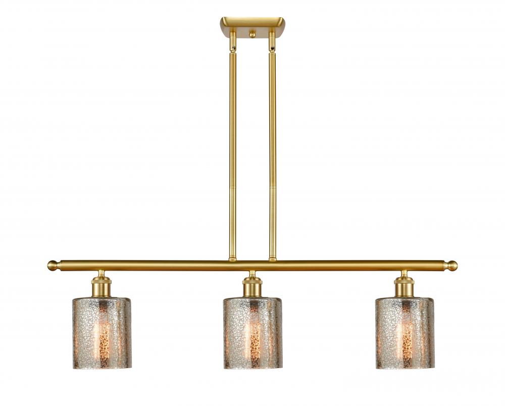 Cobbleskill - 3 Light - 36 inch - Satin Gold - Stem hung - Island Light