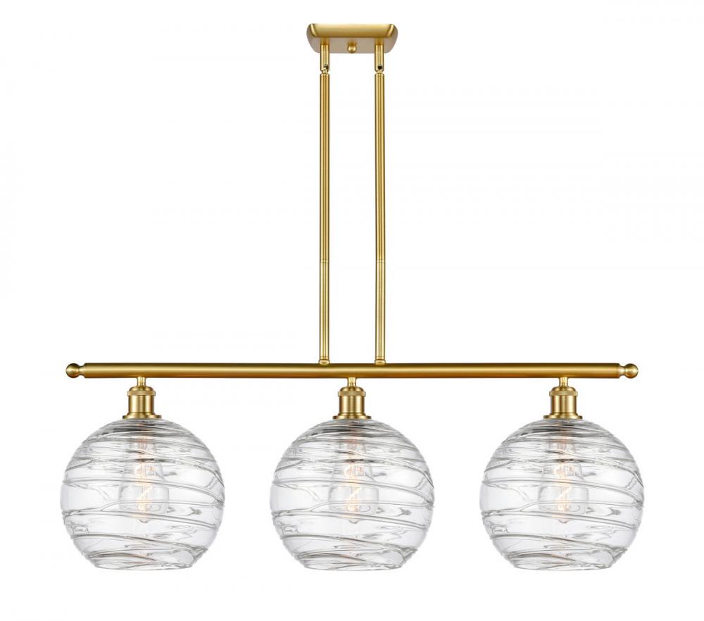 Athens Deco Swirl - 3 Light - 37 inch - Satin Gold - Stem hung - Island Light