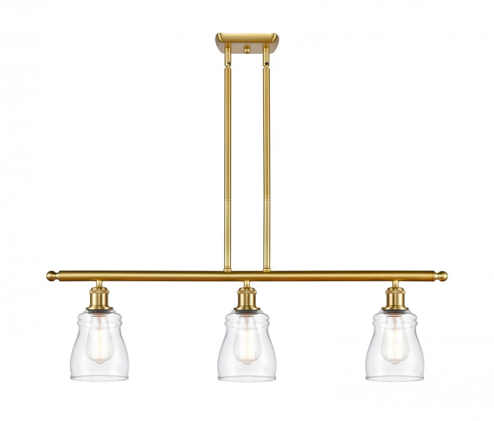 Ellery - 3 Light - 36 inch - Satin Gold - Stem hung - Island Light