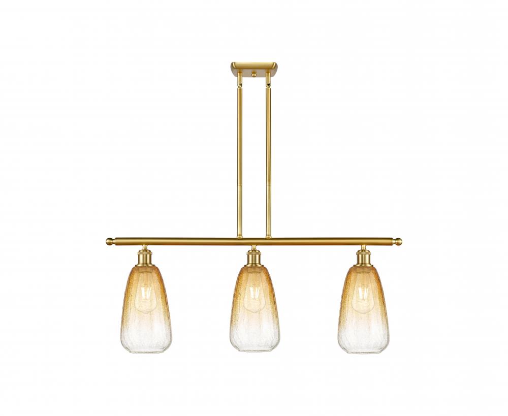 Brookhaven Almond - 3 Light - 36 inch - Satin Gold - Stem Hung - Island Light