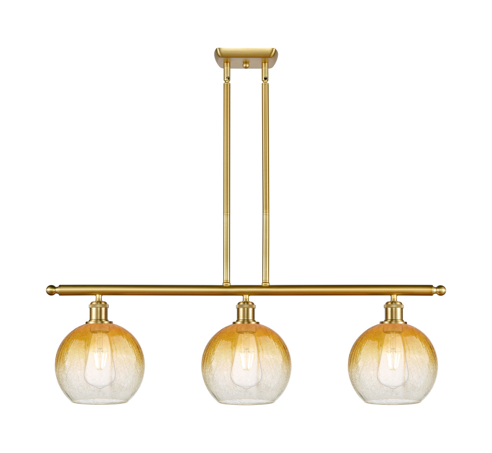 Brookhaven Globe - 3 Light - 36 inch - Satin Gold - Stem Hung - Island Light