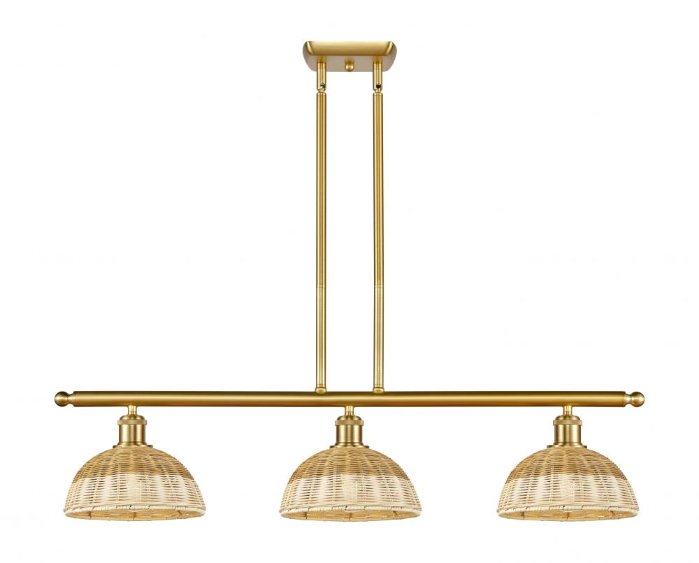 Bristol Natural II - 3 Light - 36 inch - Satin Gold - Stem Hung - Island Light