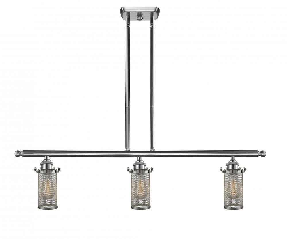 Bleecker - 3 Light - 36 inch - Brushed Satin Nickel - Stem hung - Island Light