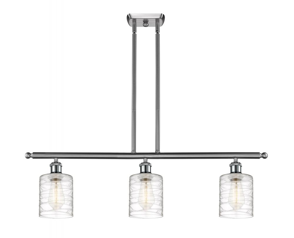 Cobbleskill - 3 Light - 36 inch - Brushed Satin Nickel - Stem hung - Island Light