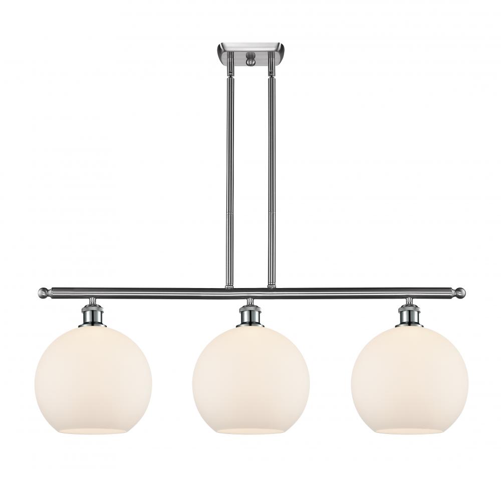 Athens - 3 Light - 37 inch - Brushed Satin Nickel - Stem Hung - Island Light