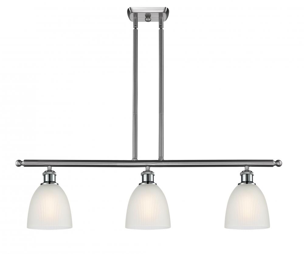 Castile - 3 Light - 36 inch - Brushed Satin Nickel - Stem hung - Island Light