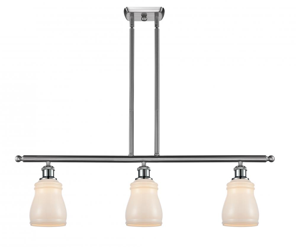 Ellery - 3 Light - 36 inch - Brushed Satin Nickel - Stem hung - Island Light