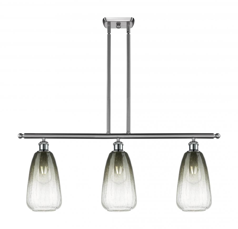 Brookhaven Almond - 3 Light - 36 inch - Brushed Satin Nickel - Stem Hung - Island Light